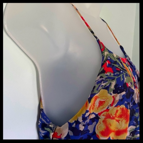 Multi Color Floral Print Lined • Boho • Lined • Layered • Puffy Skirt - Picture 5 of 8